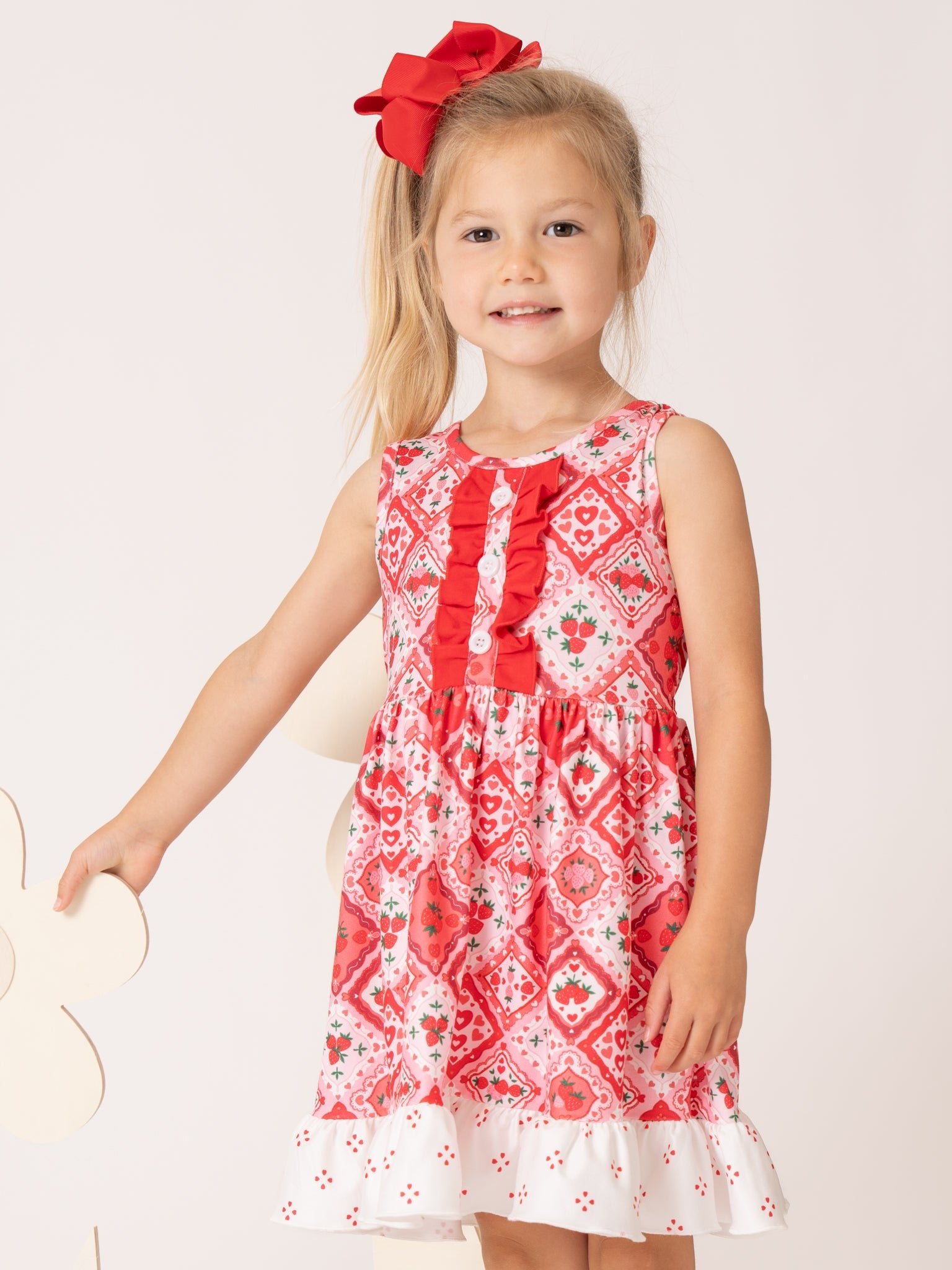 Embroidered Strawberry Striped Dress - Marie Nicole Clothing Embroidered Strawberry Striped Dress - Marie Nicole Clothing