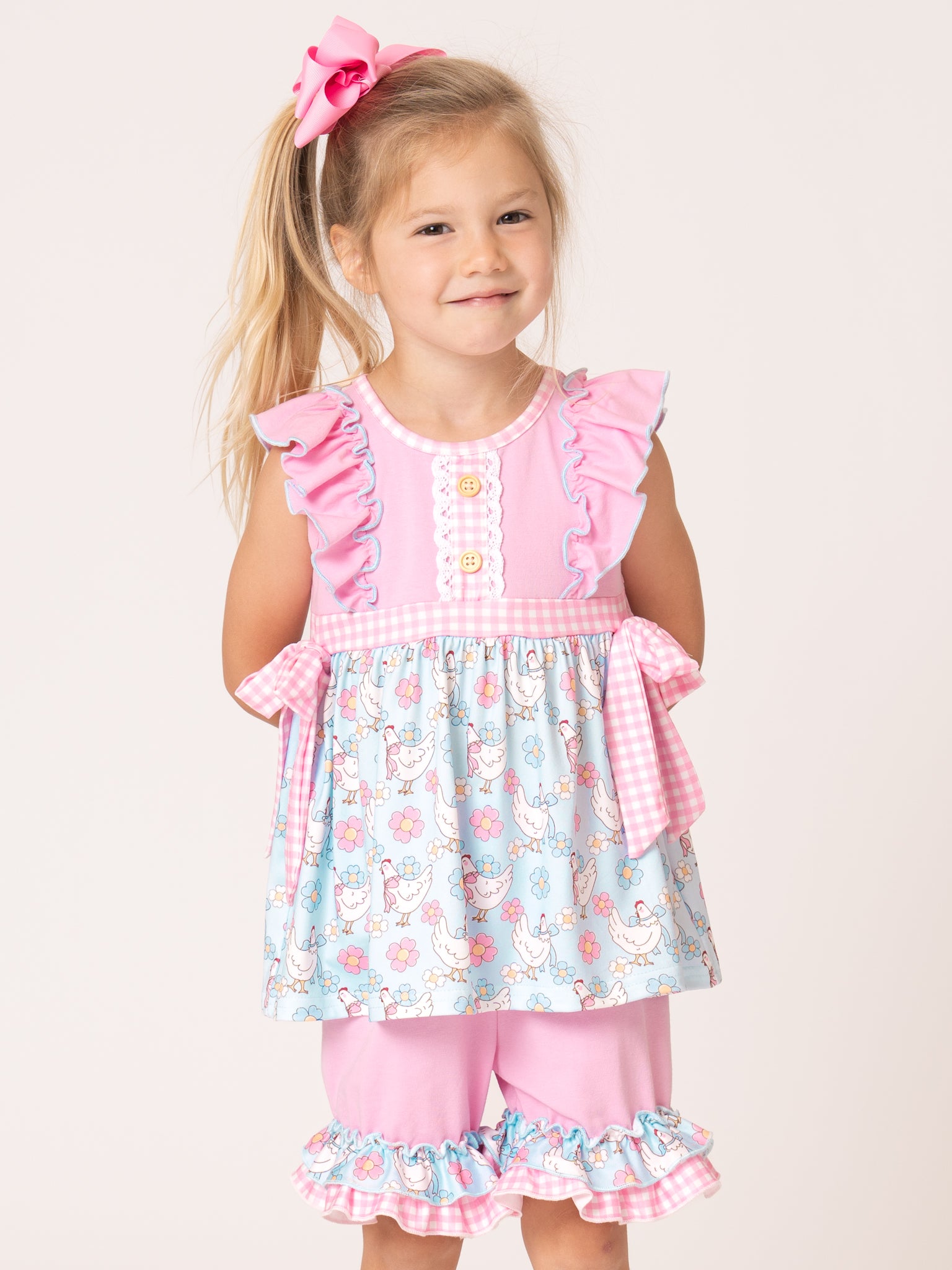 Happy Chickens Ruffle Outfit - Marie Nicole Clothing