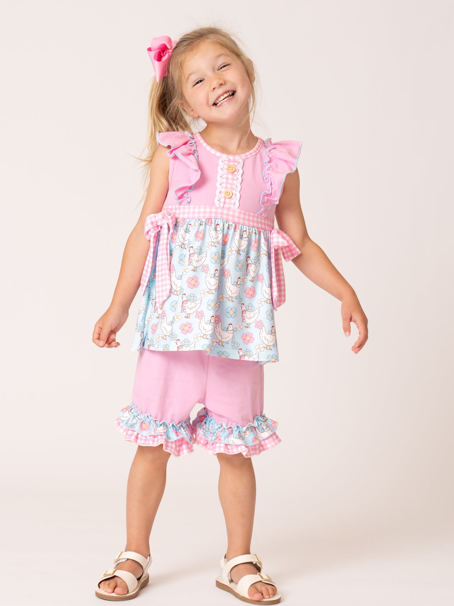 Happy Chickens Ruffle Outfit - Marie Nicole Clothing