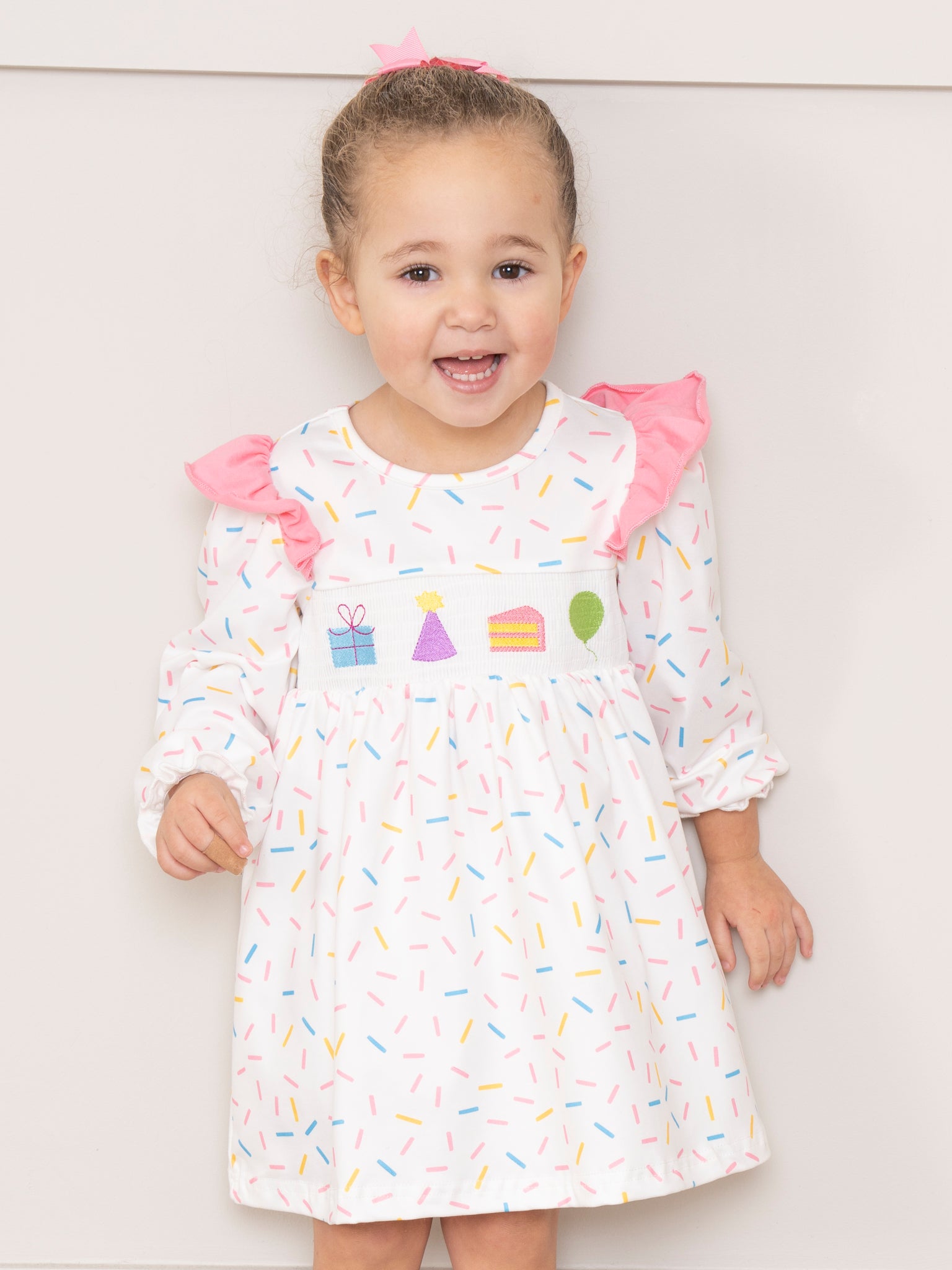 Birthday Sprinkles Smocked Ruffle Dress