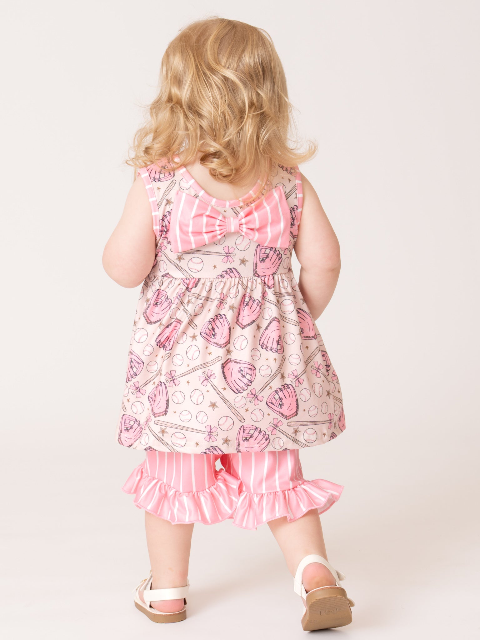 Baseball Swing Time Embroidered Ruffle Outfit - Marie Nicole Clothing