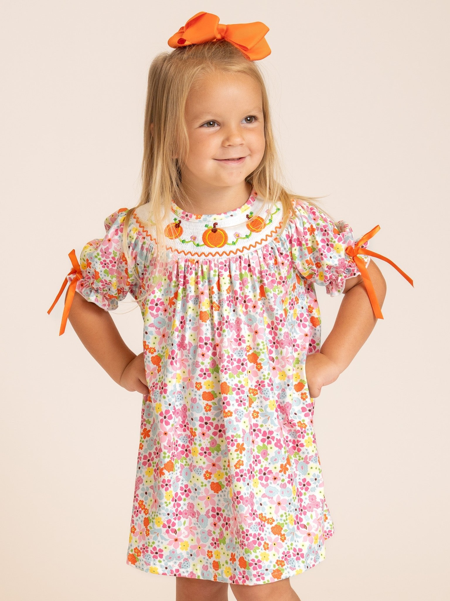Lime & Lilac Big Sister Smocked Dress