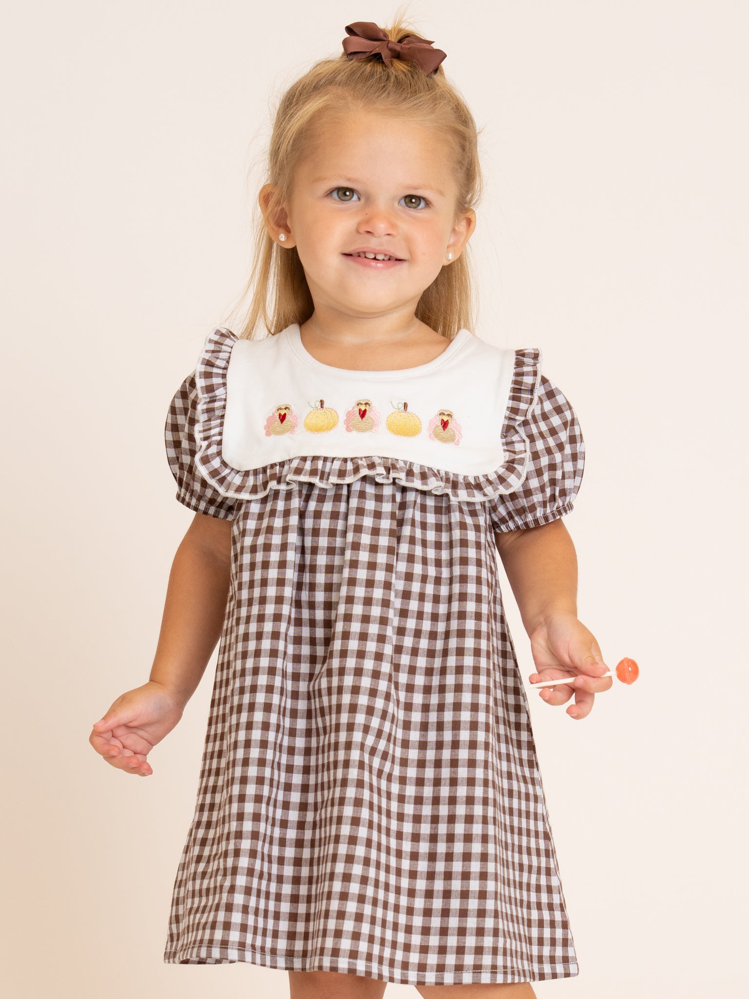 Turkey Flock Gingham Dress - Marie Nicole Clothing