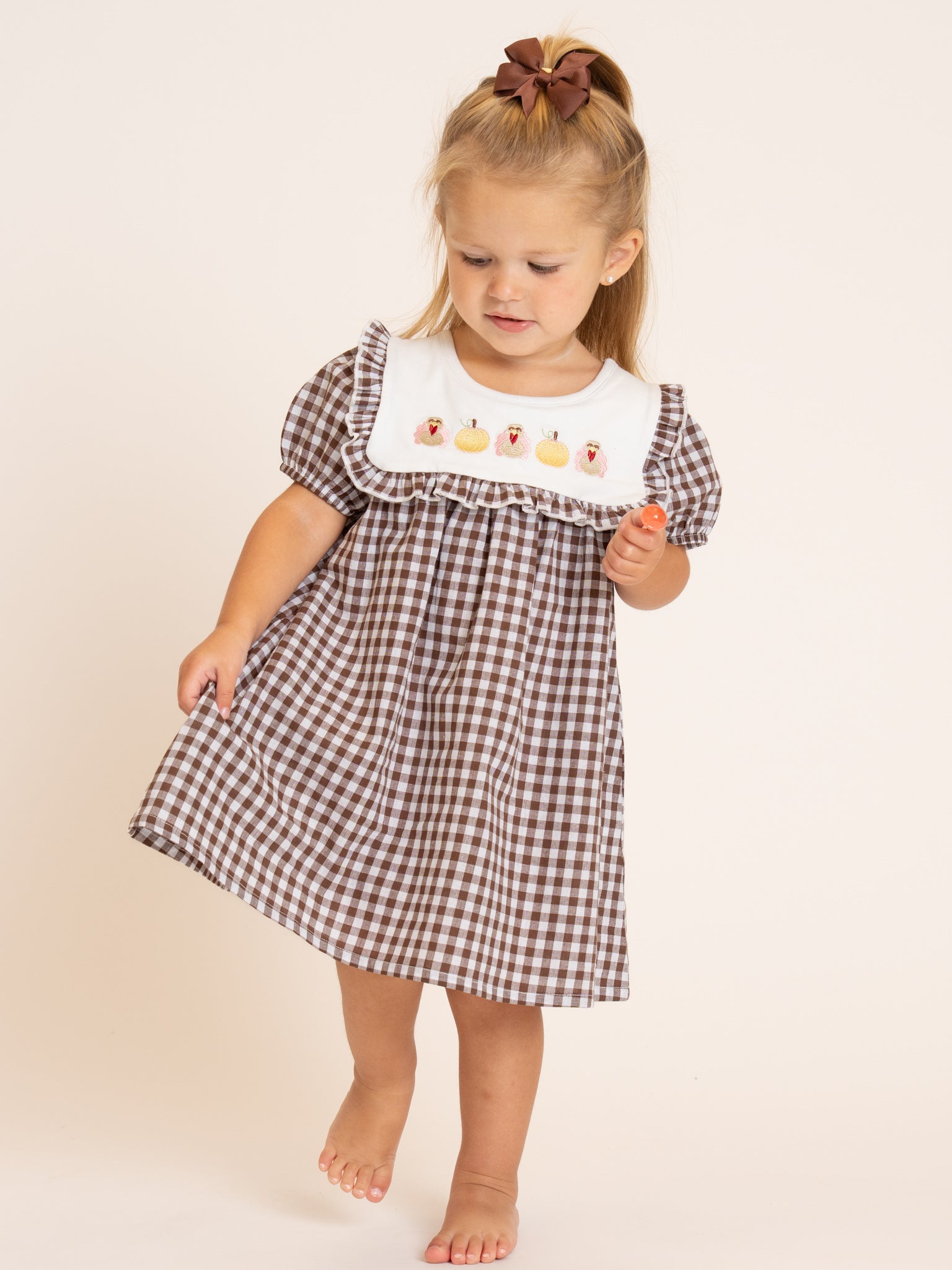 Turkey Flock Gingham Dress - Marie Nicole Clothing