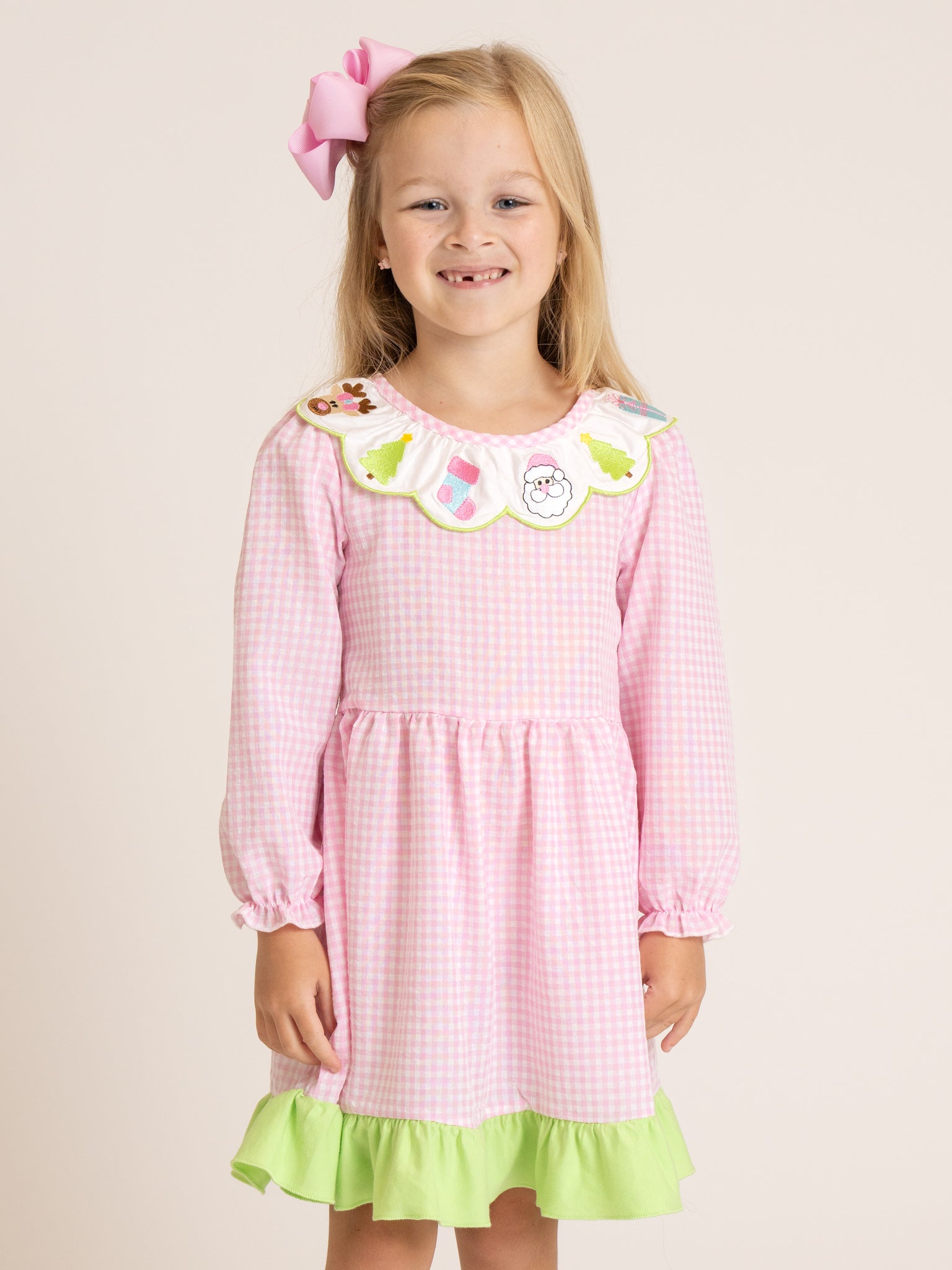 Lime & Lilac Big Sister Smocked Dress