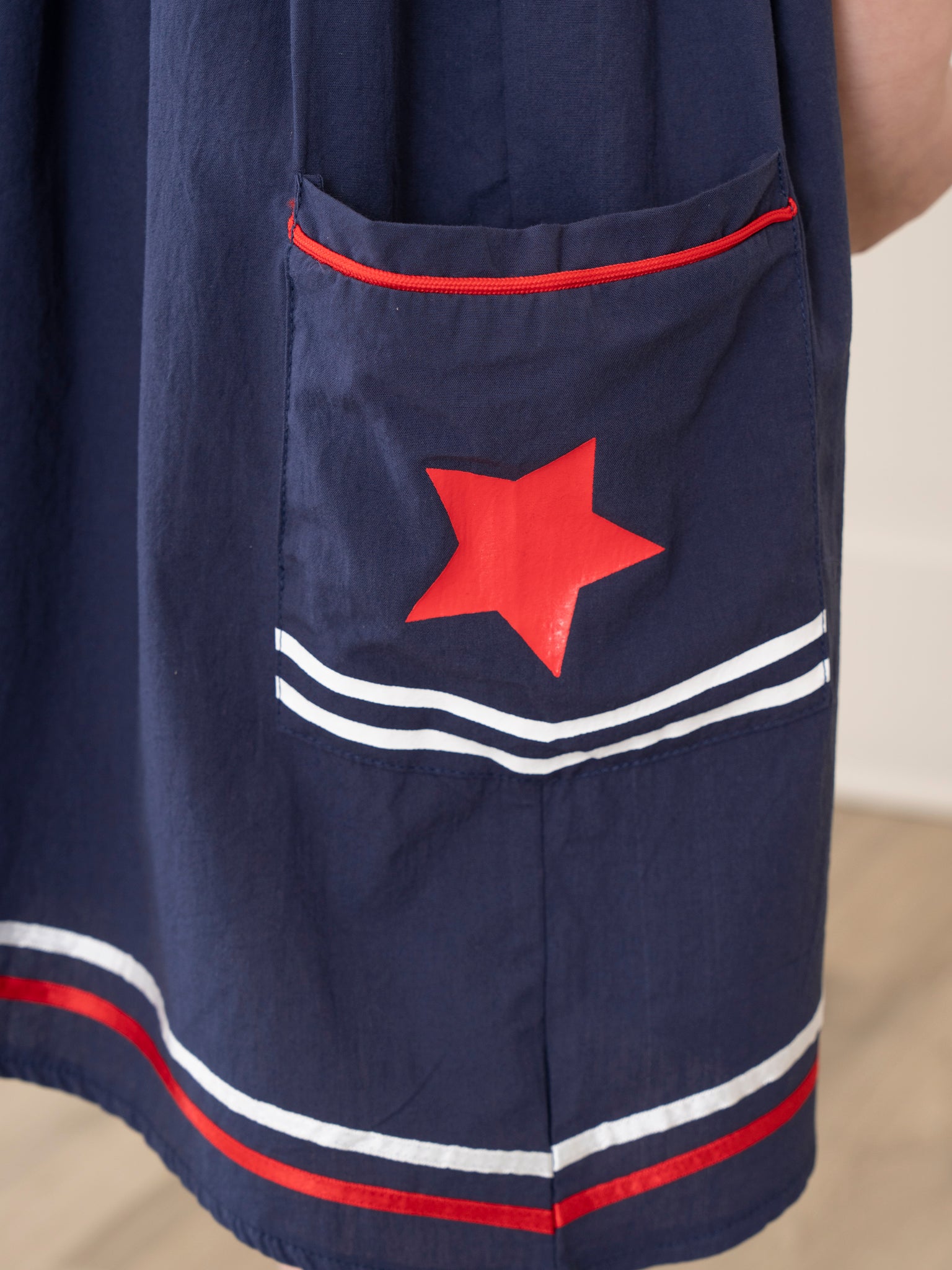 Navy Star Spangled Pocket Dress - Marie Nicole Clothing
