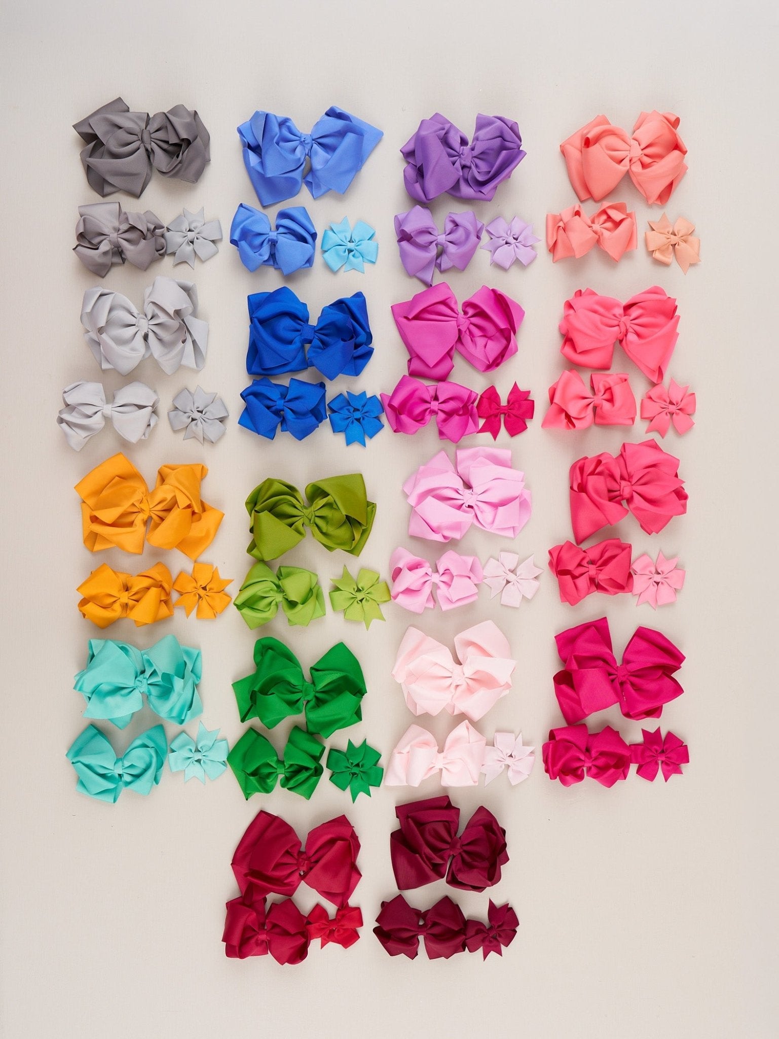 Double Layer Bows 6.5 Inch - 40 Colors Available - Marie Nicole Clothing