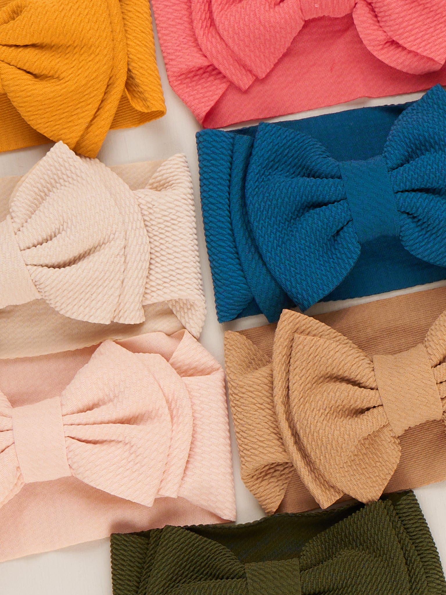 Double Layer Waffle Bow Headwrap - 32 Colors Available - Marie Nicole Clothing