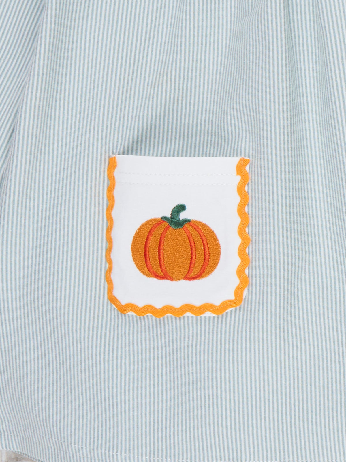 Pocket Pumpkin Embroidered Collared Dress - Marie Nicole Clothing