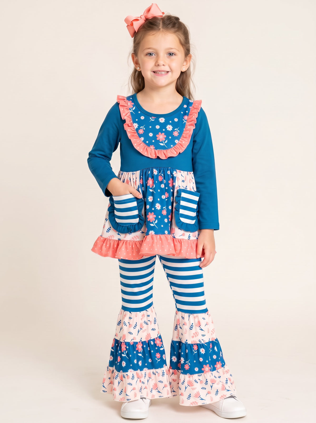 Pocket Flara Bells Outfit - Bluebell Blooms - Marie Nicole Clothing