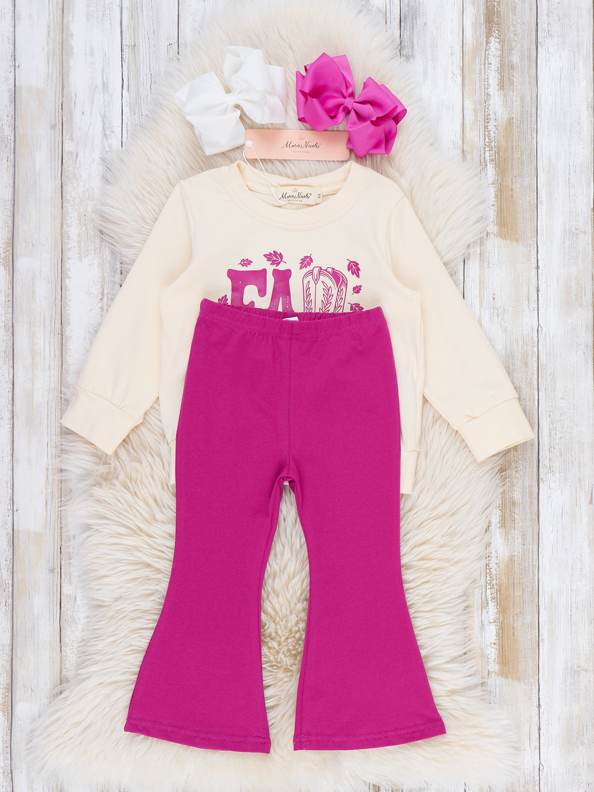 "FALL Vibes" Boots Bell Bottom Outfit - Marie Nicole Clothing