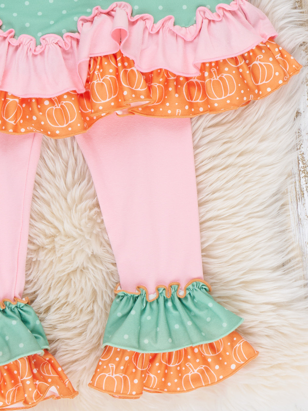 Pumpkin Carriage Ruffle Bell Bottom Outfit - Marie Nicole Clothing