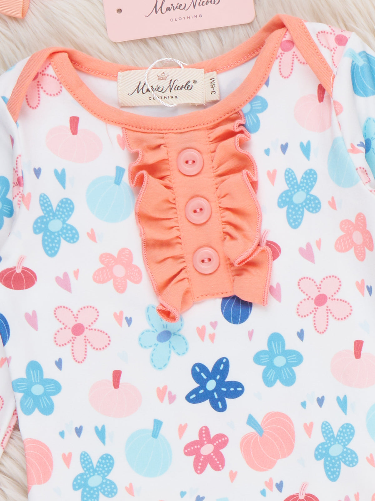 Autumn Blooms Pumpkin Ruffle Gown - Marie Nicole Clothing