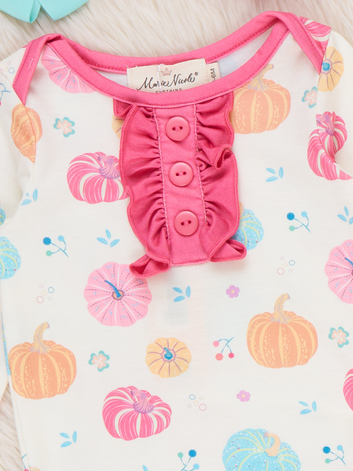 Playful Pumpkins Ruffle Knotted Gown - Marie Nicole Clothing