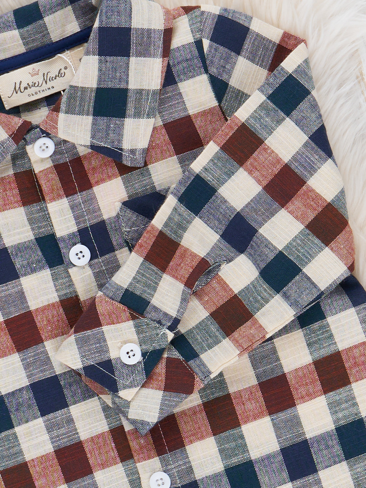 Fall Vintage Plaid Button Up - Marie Nicole Clothing