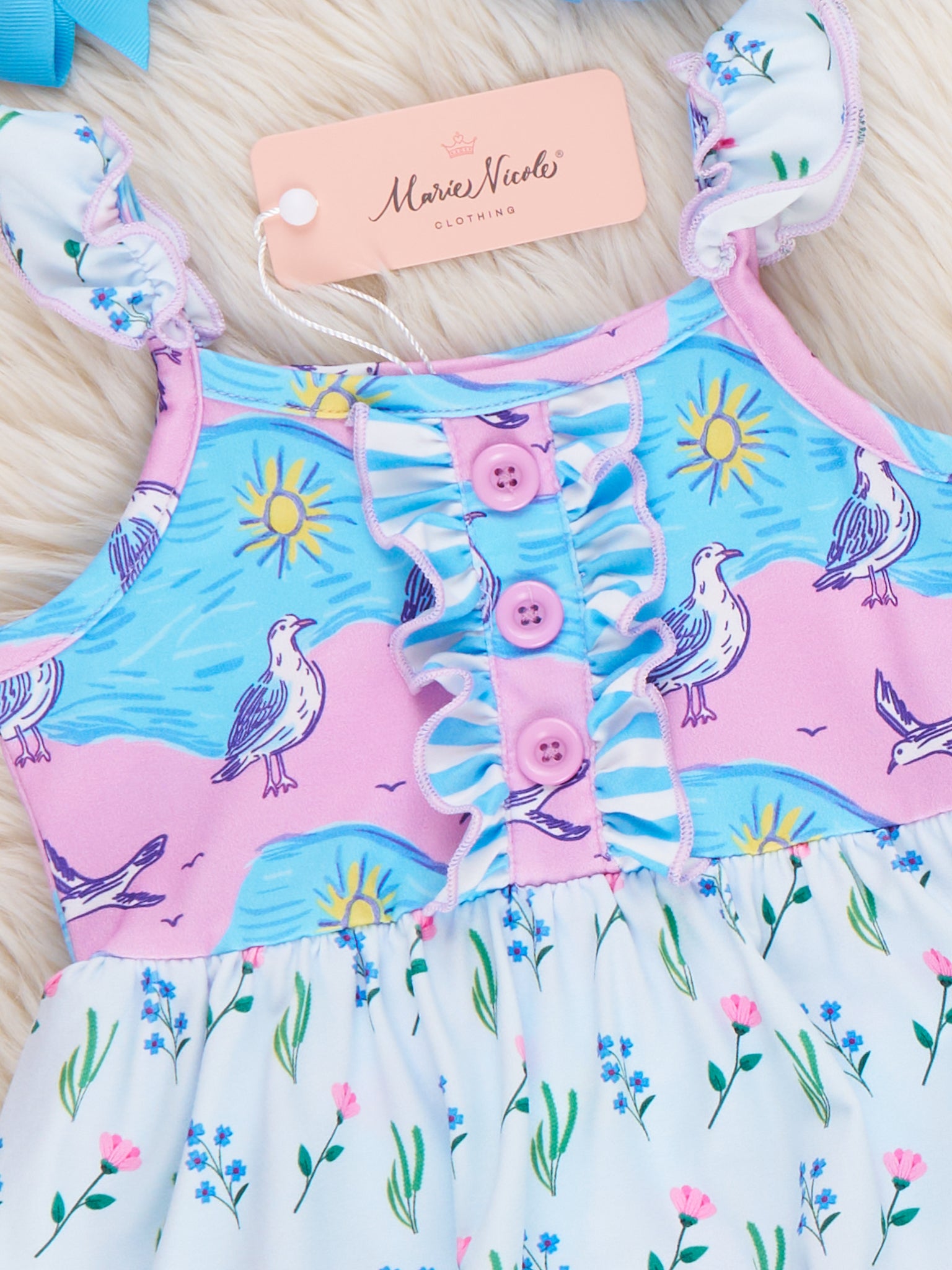 Flower Garden Ruffle Bubble Romper - Marie Nicole Clothing