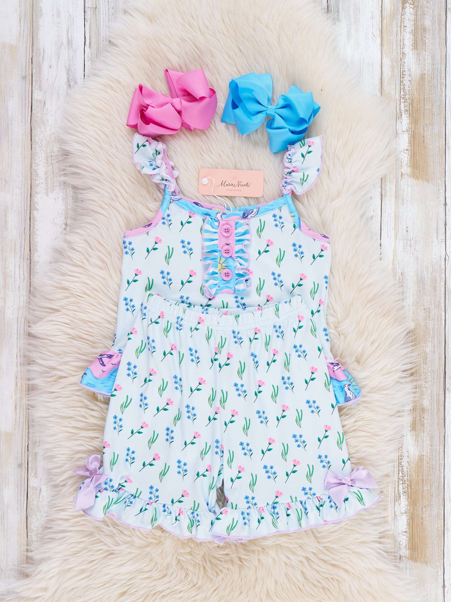 Flower Garden Ruffle Outfit - Marie Nicole Clothing