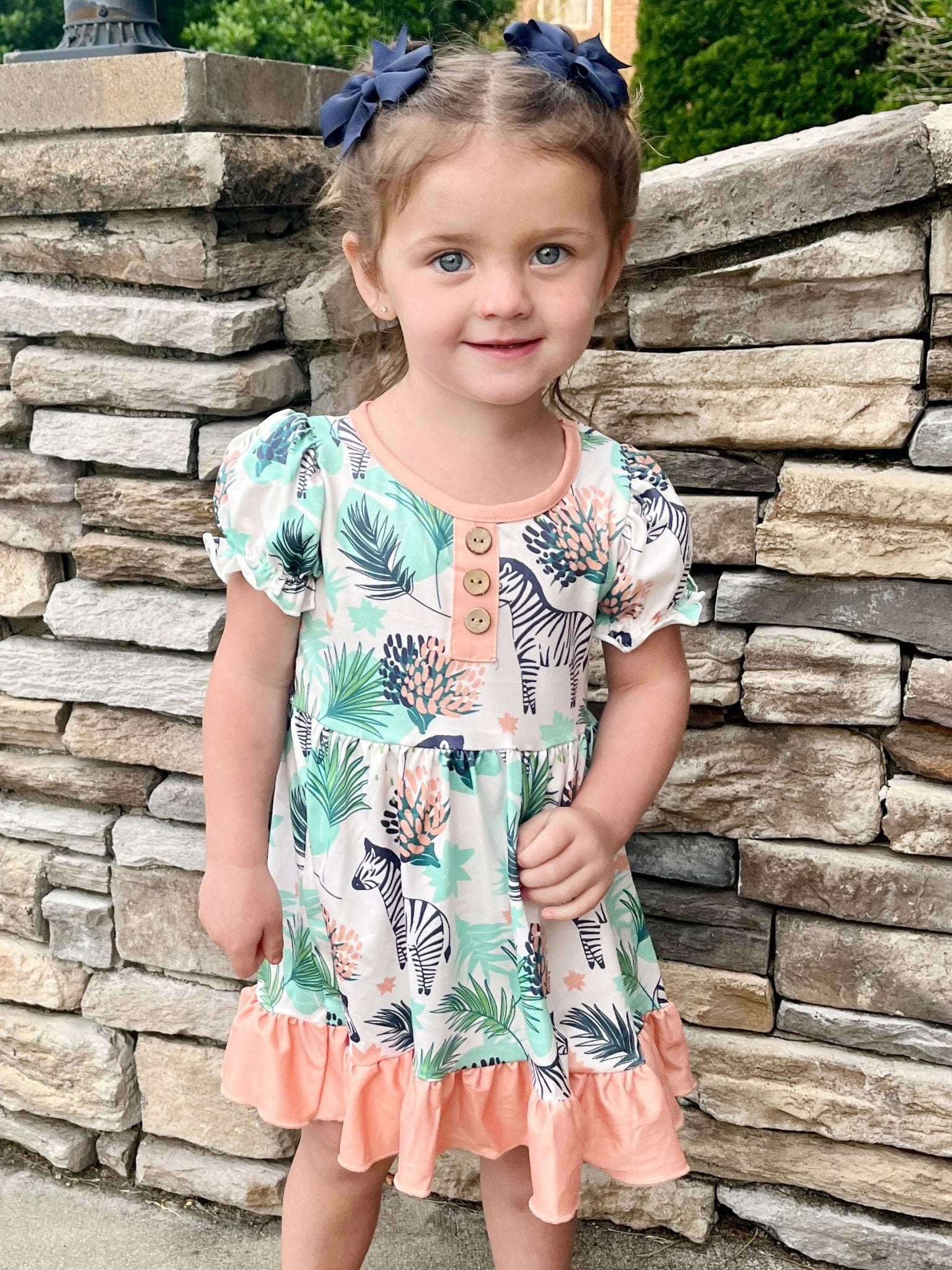 Zebra Ruffle Dress - Marie Nicole Clothing