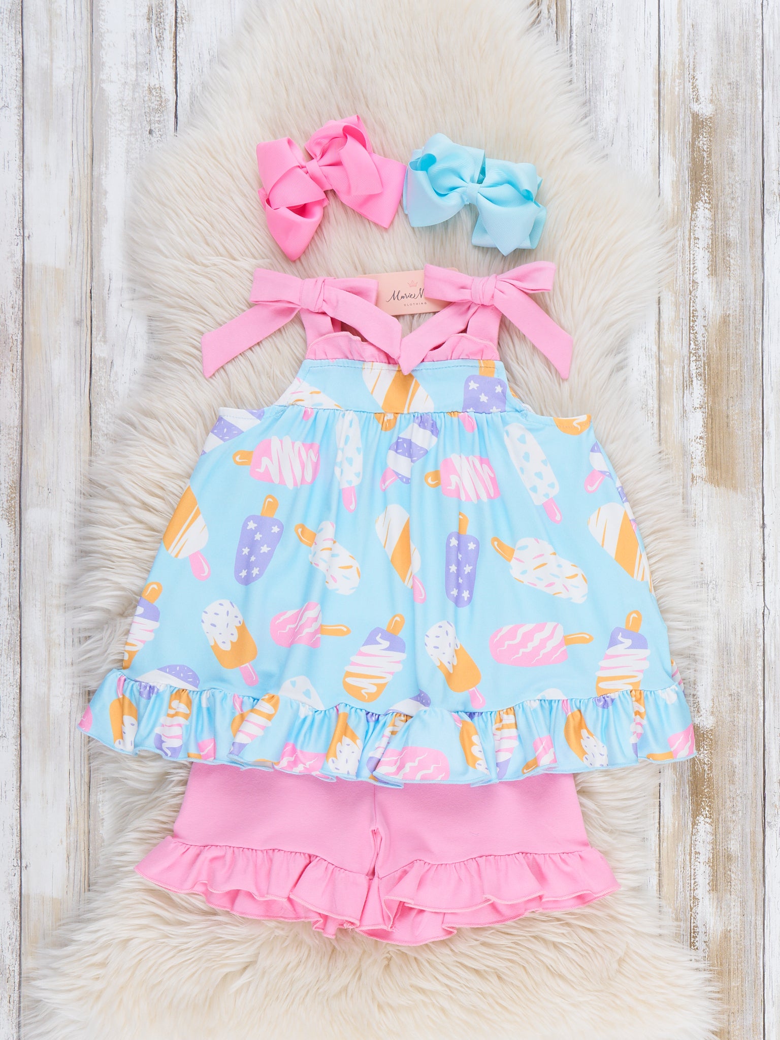 Ice Cream Party Ruffle Outfit - Marie Nicole Clothing