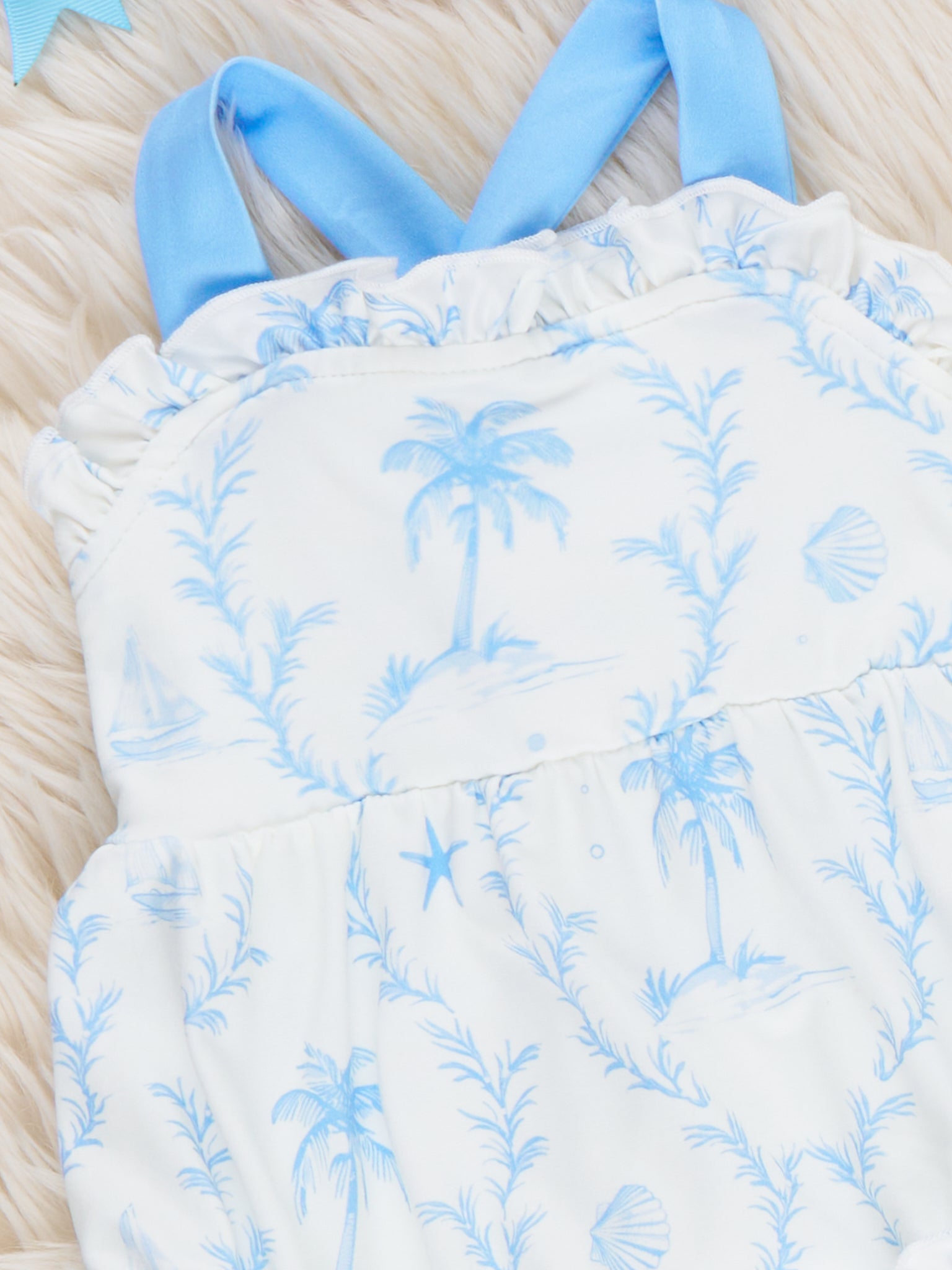 Island Breeze Palm Bubble Romper - Marie Nicole Clothing