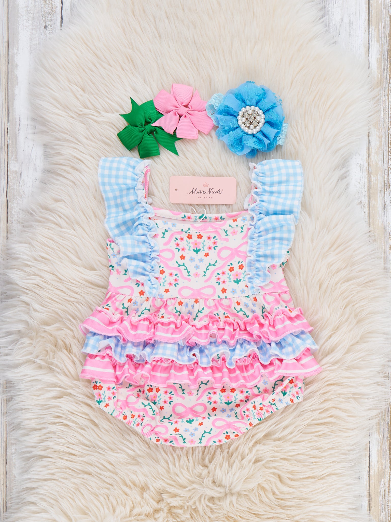 Garden Twirl Bubble Romper - Marie Nicole Clothing