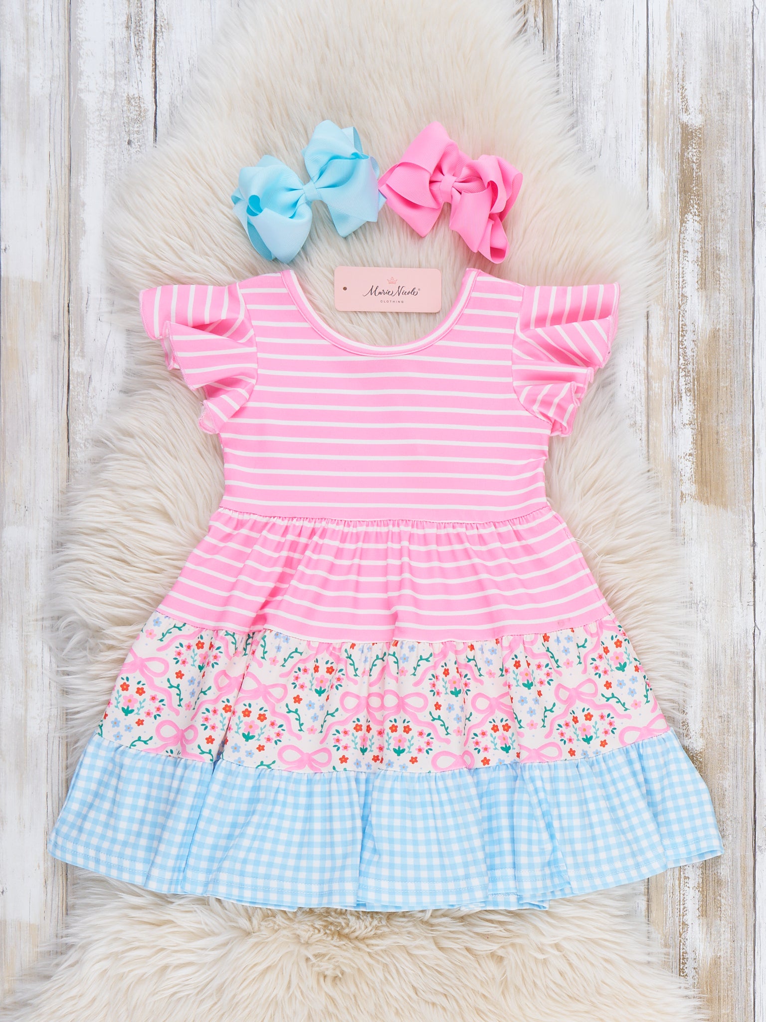Garden Twirl Tiered Dress - Marie Nicole Clothing
