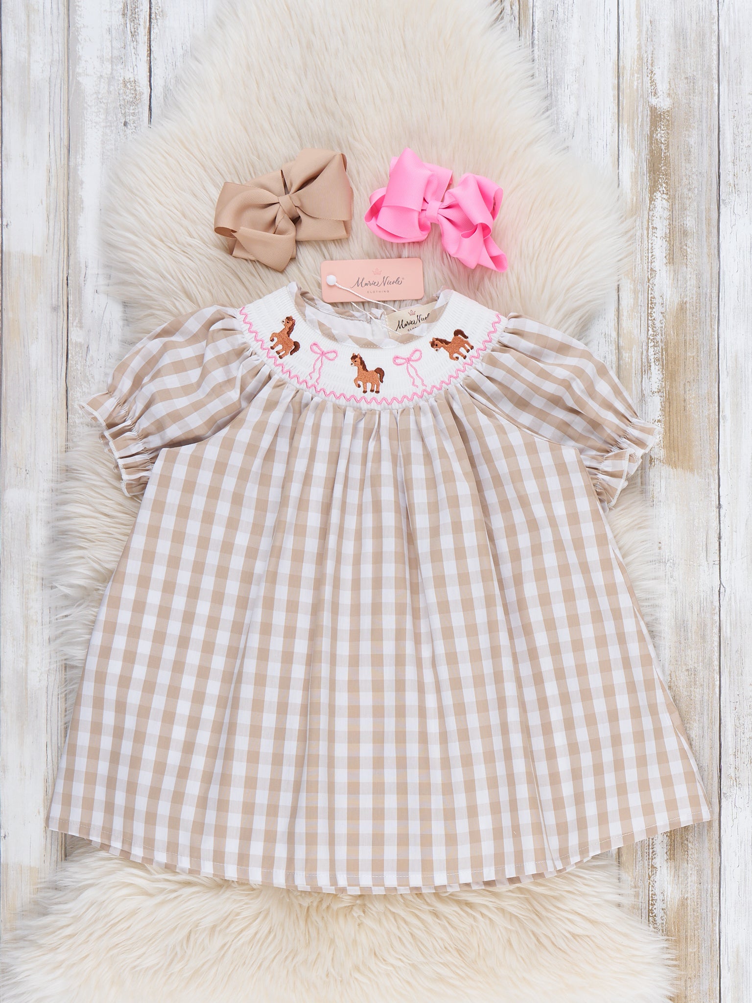 infant smock dress Little Pony Meadow Smocked Dress