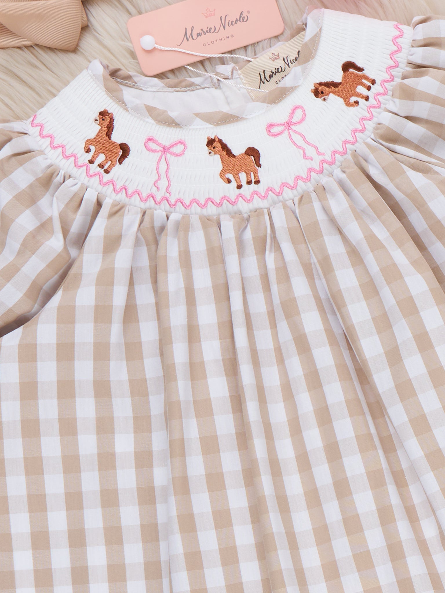 Little Pony Meadow Smocked Dress - Marie Nicole Clothing