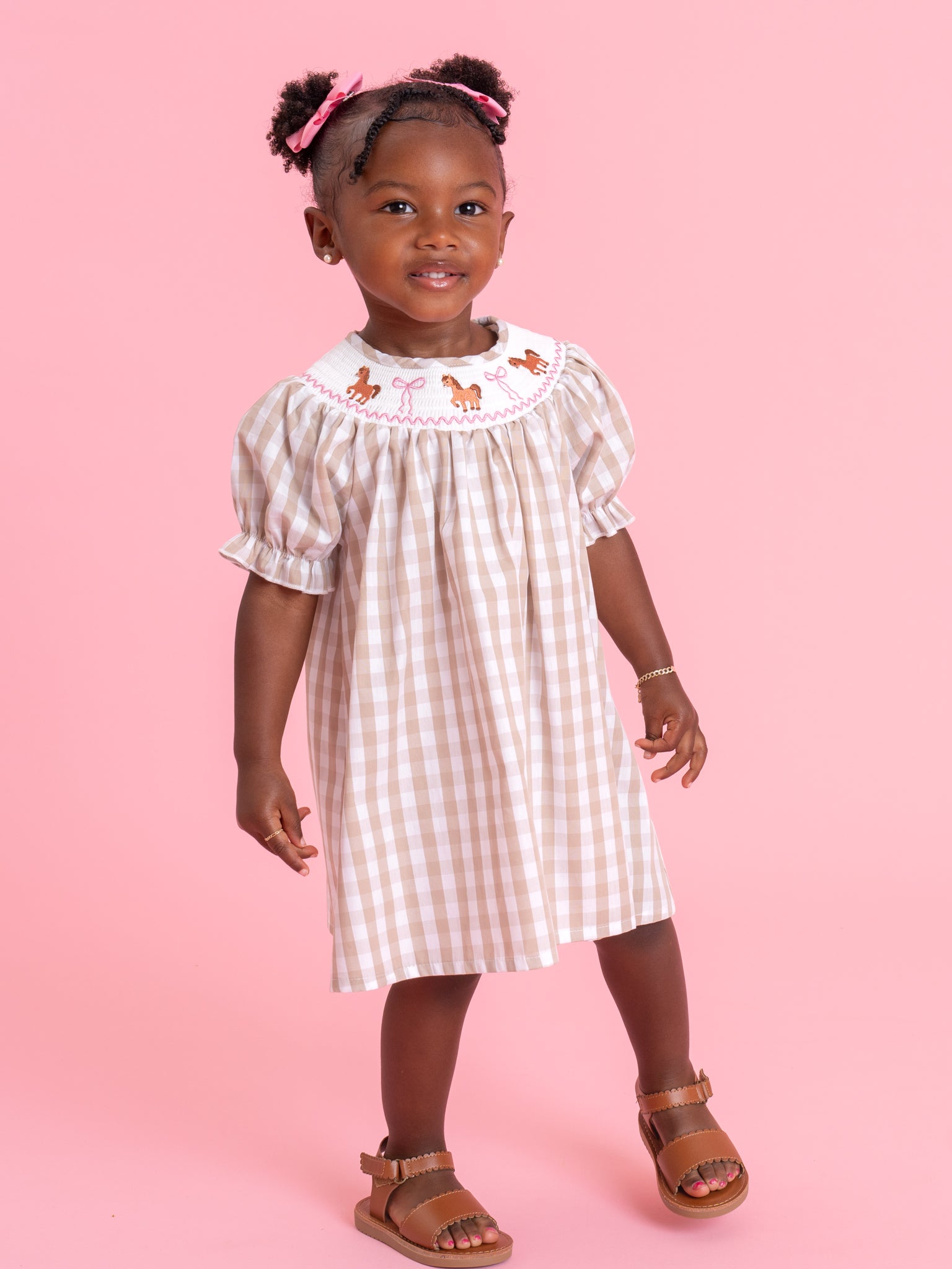 Little Pony Meadow Smocked Dress - Marie Nicole Clothing