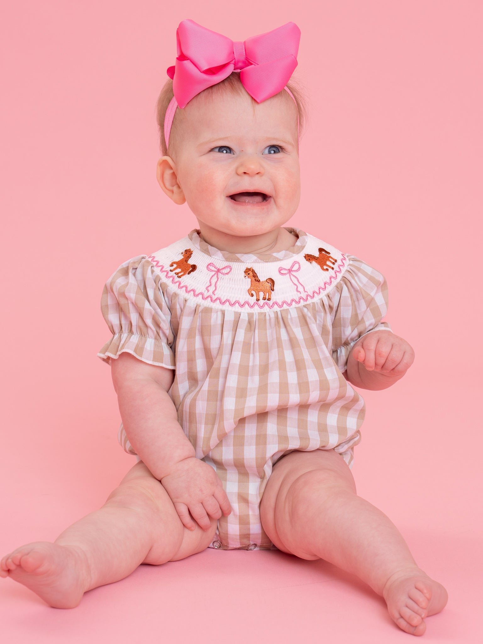 Little Pony Meadow Smocked Bubble Romper - Marie Nicole Clothing