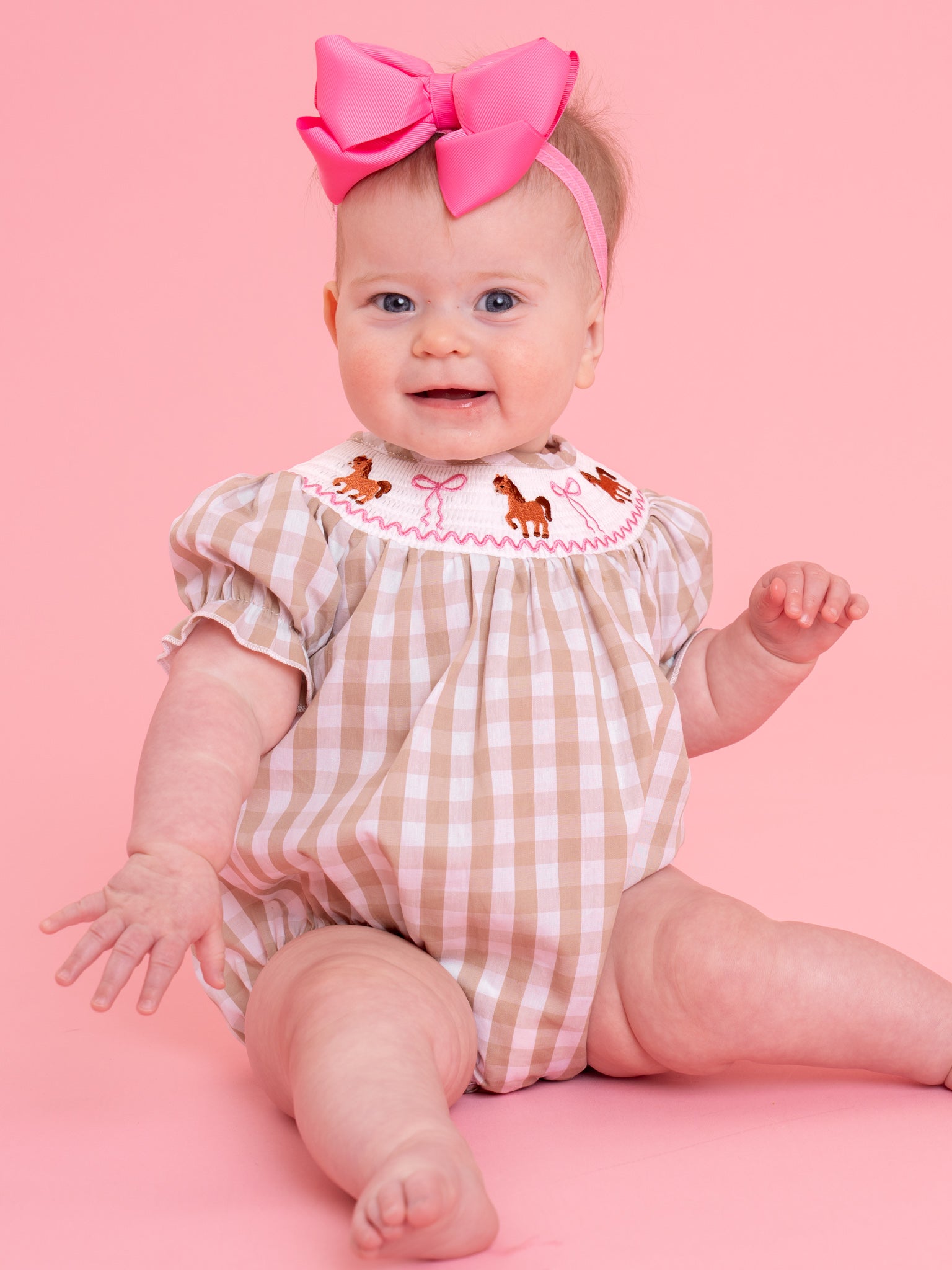 Little Pony Meadow Smocked Bubble Romper - Marie Nicole Clothing
