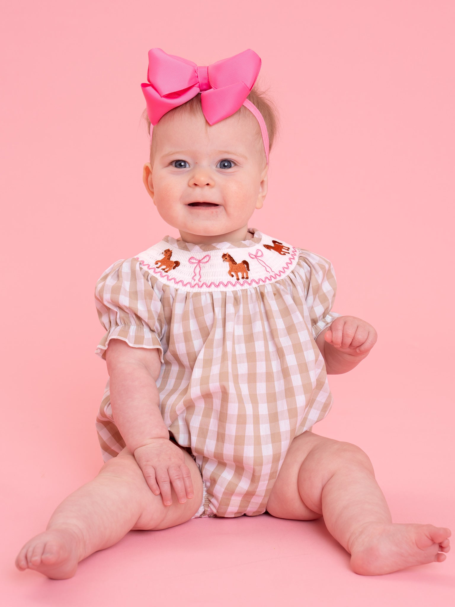Little Pony Meadow Smocked Bubble Romper - Marie Nicole Clothing