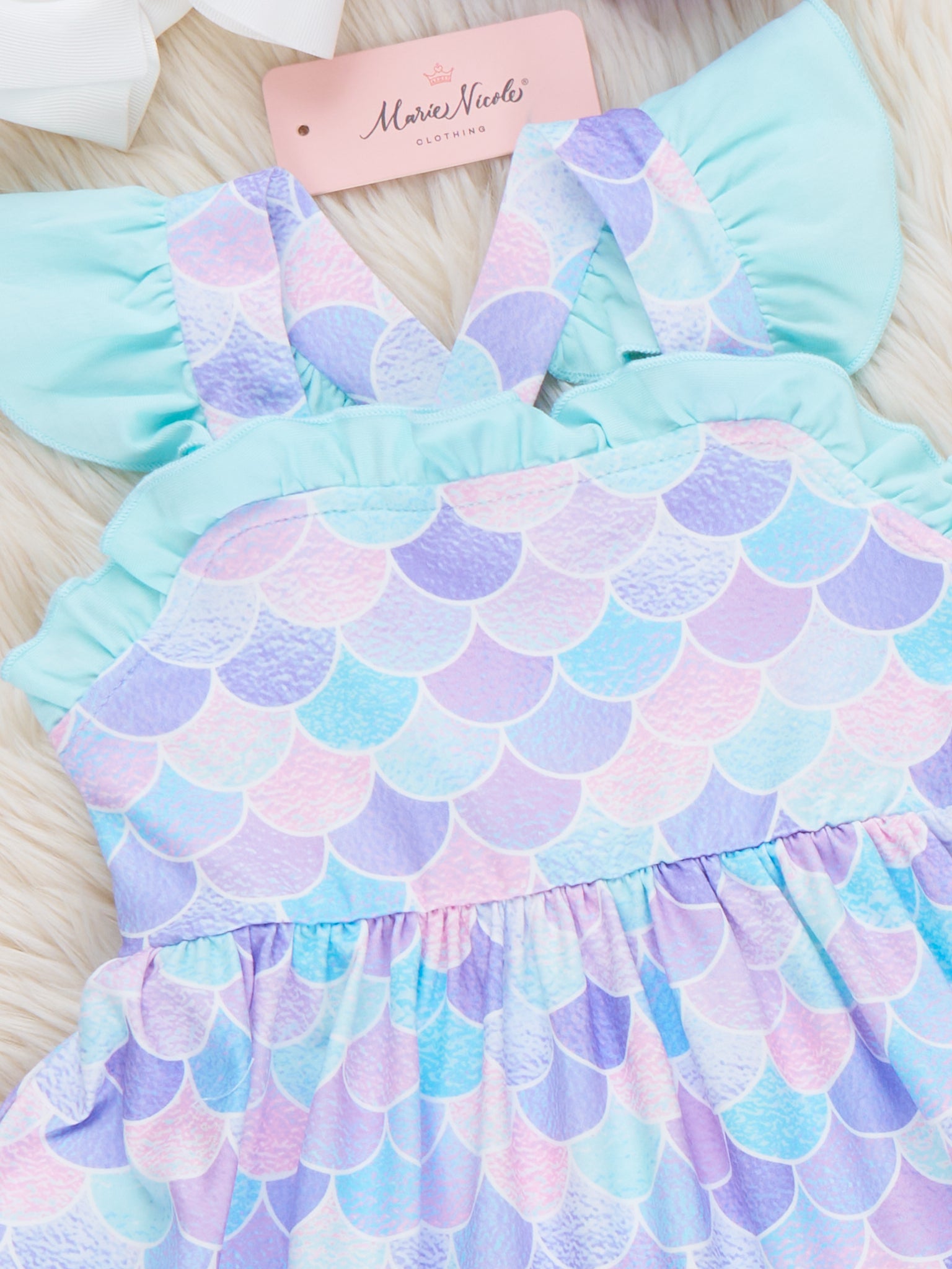Mermaid Dreams Ruffle Dress - Marie Nicole Clothing
