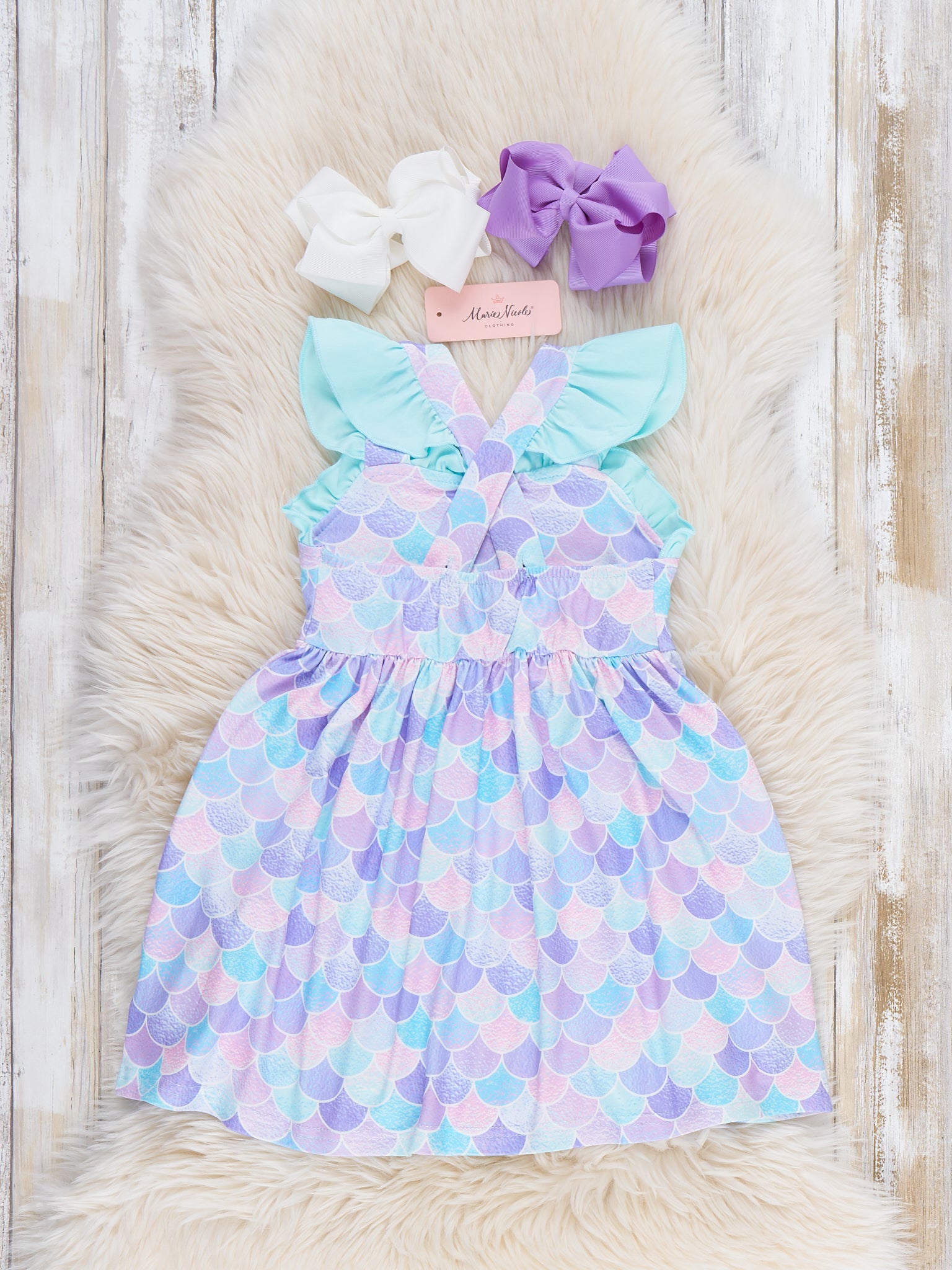 Mermaid Dreams Ruffle Dress - Marie Nicole Clothing