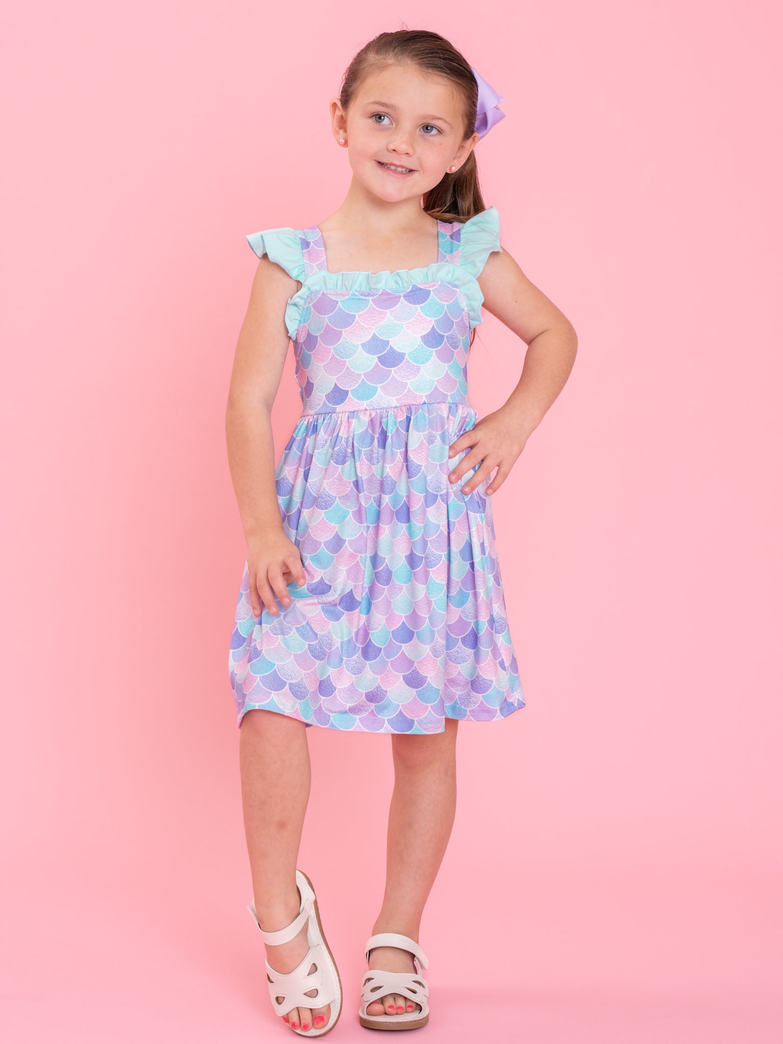 Mermaid Dreams Ruffle Dress - Marie Nicole Clothing