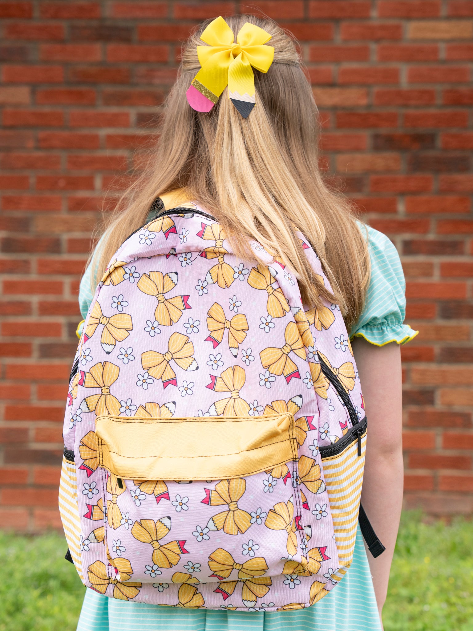 No. 2 Pencil Bows & Daisies Backpack - Marie Nicole Clothing