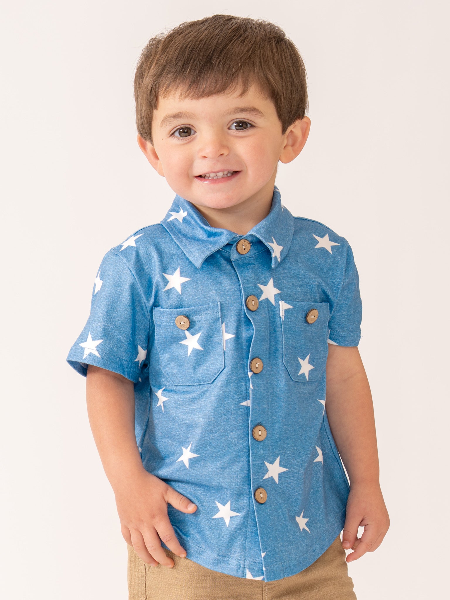 Patriotic Stars Button - Up Shirt - Marie Nicole Clothing