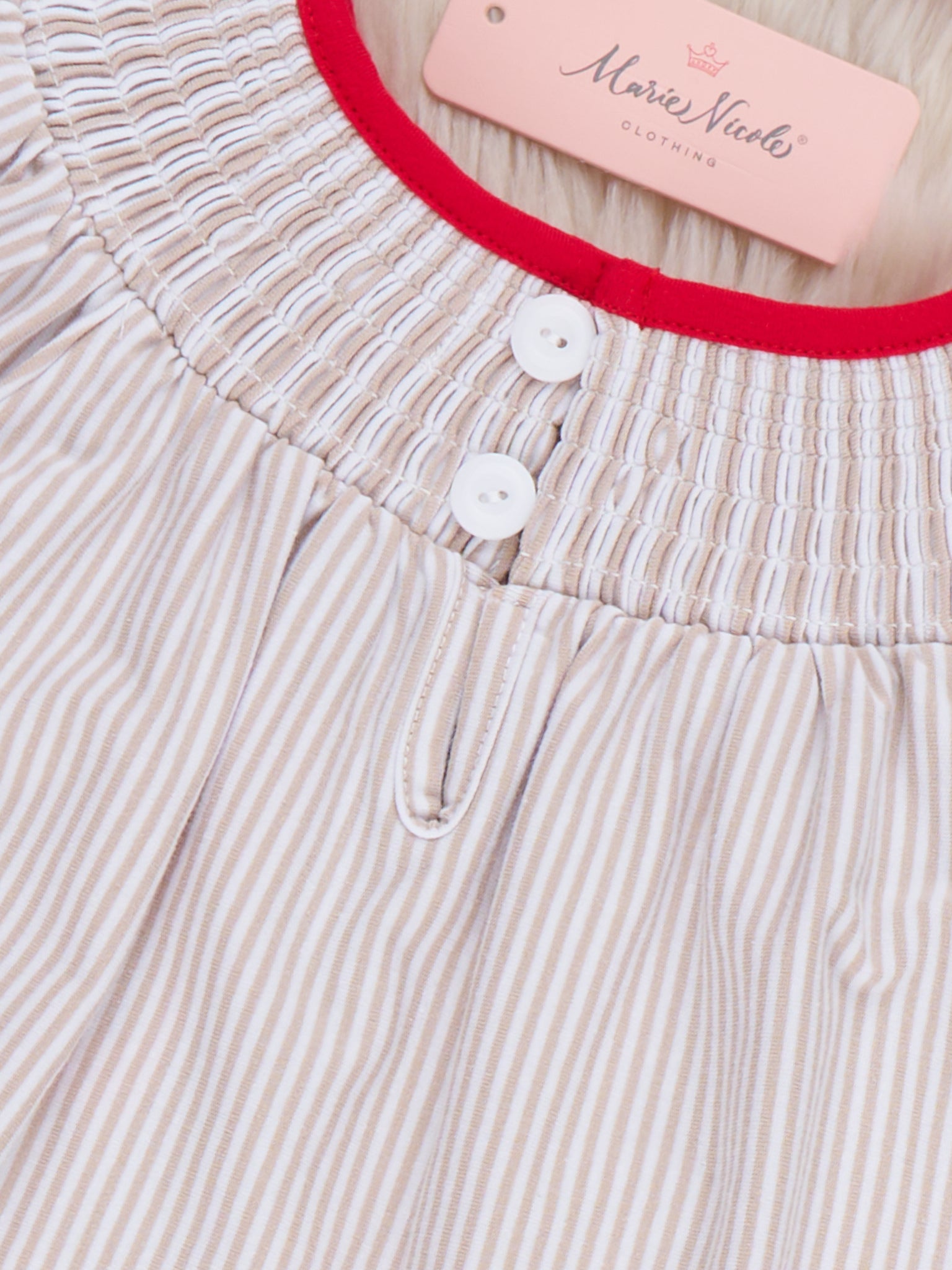 Playful Hearts & Ball Smocked Cotton Ruffle Dress - Marie Nicole Clothing