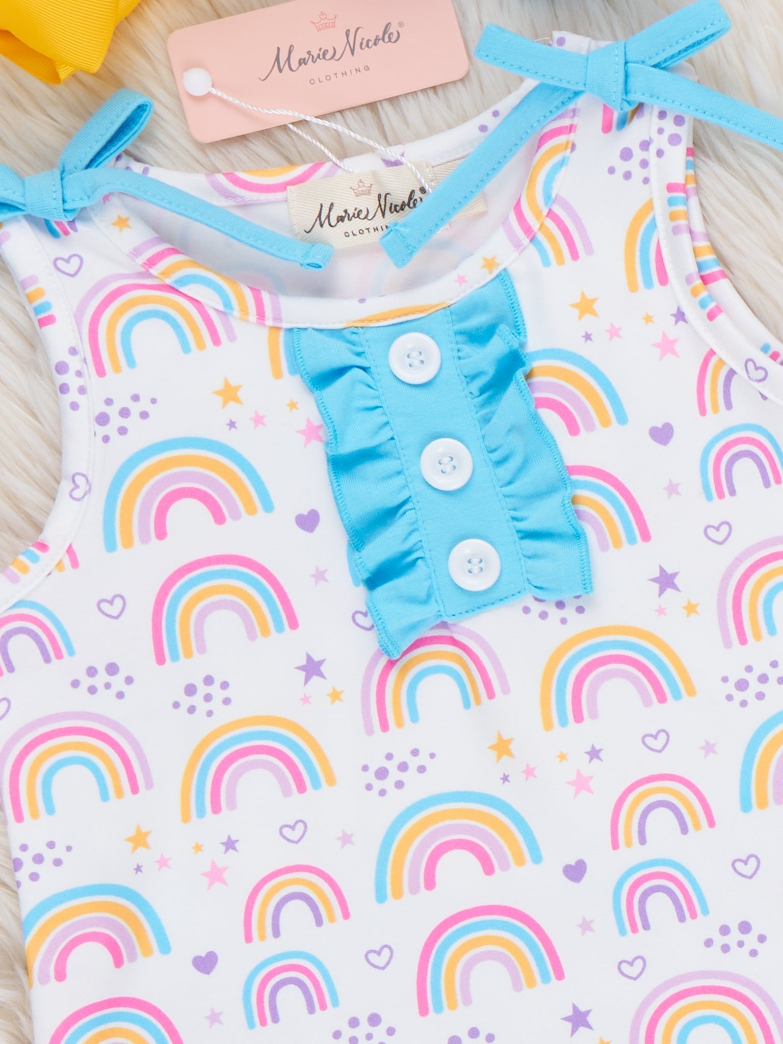 Rainbow Wishes Ruffle Outfit - Marie Nicole Clothing