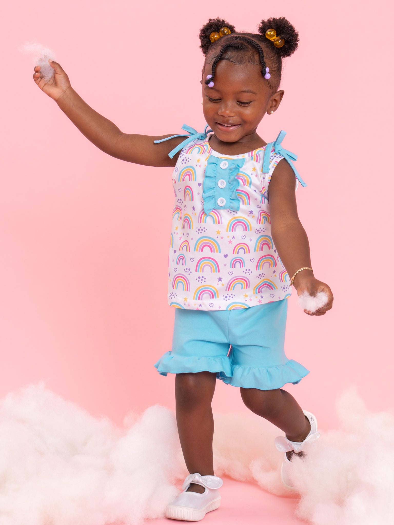 Rainbow Wishes Ruffle Outfit - Marie Nicole Clothing