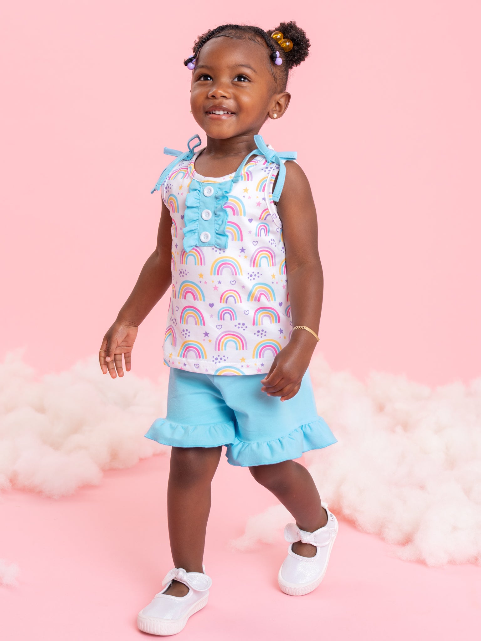 Rainbow Wishes Ruffle Outfit - Marie Nicole Clothing