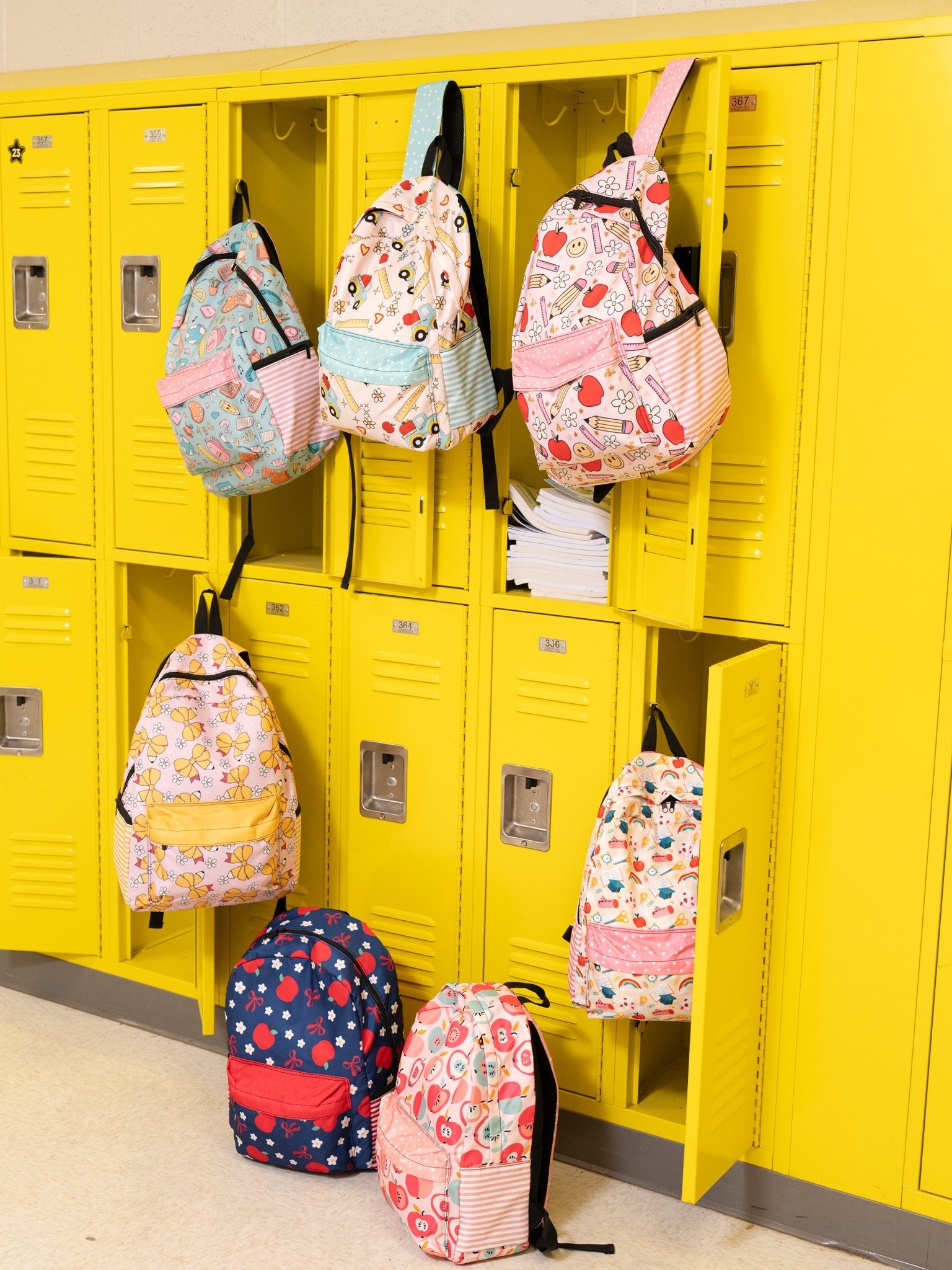 Red Apples & Pencils Backpack - Marie Nicole Clothing