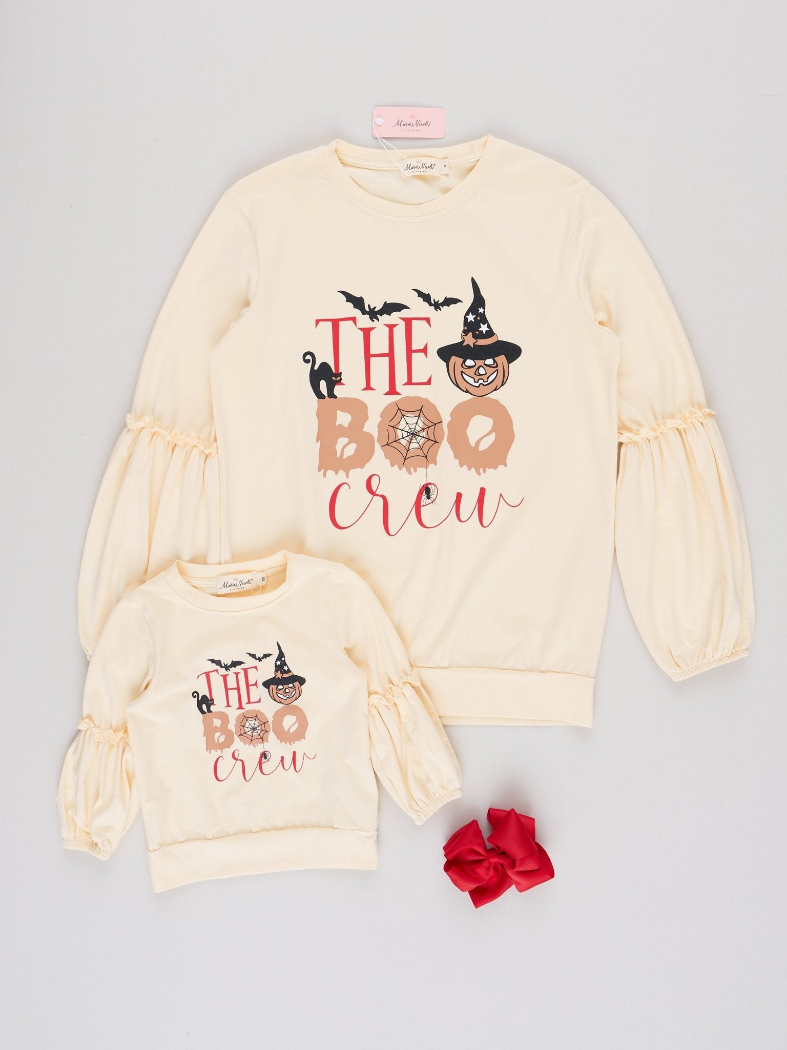 Mom & Me Cream "Boo Crew" Shirt - Marie Nicole Clothing