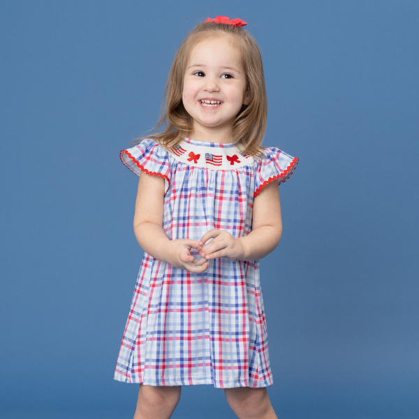 Pink & Green Gingham Garden Ruffle Dress Marie Nicole Clothing Pink & Green Gingham Garden Ruffle Dress Marie Nicole Clothing