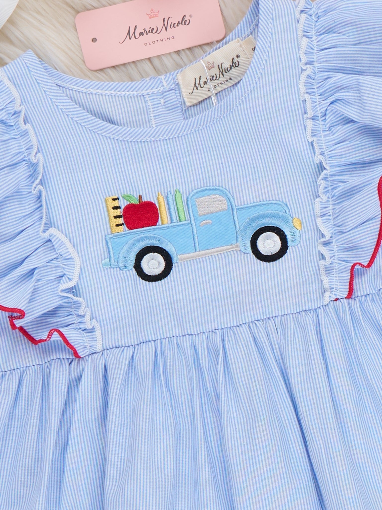 School Road Trip Embroidered 100% Cotton Outfit - Marie Nicole Clothing