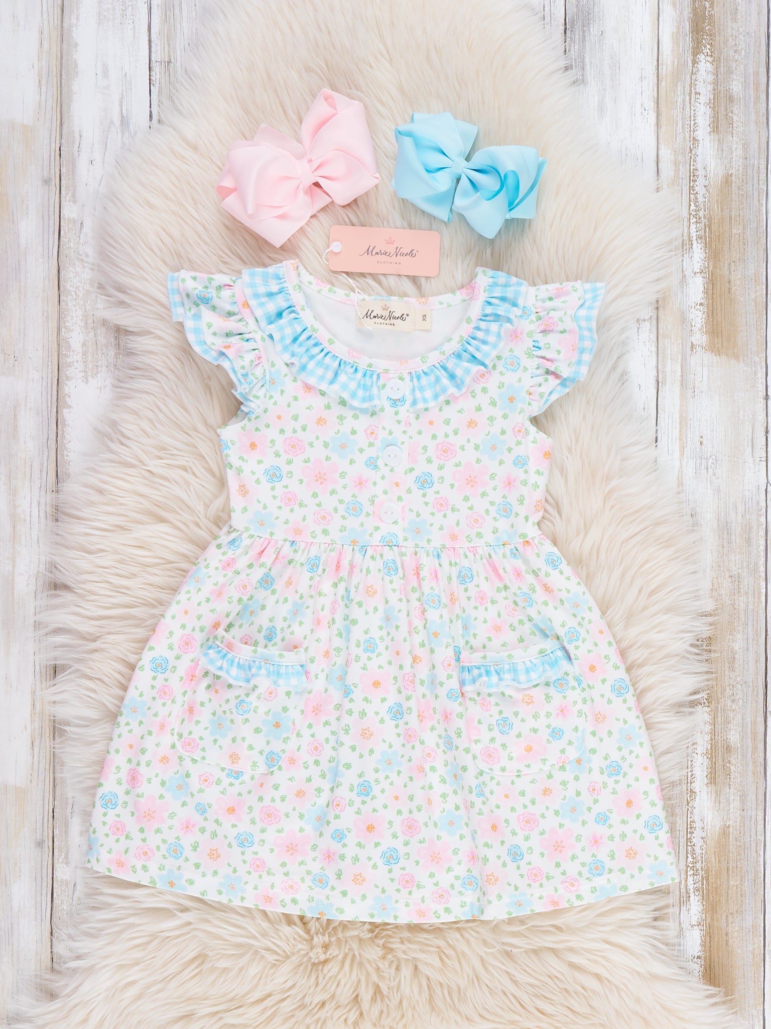 Spring Bloom Ruffle Dress - Marie Nicole Clothing