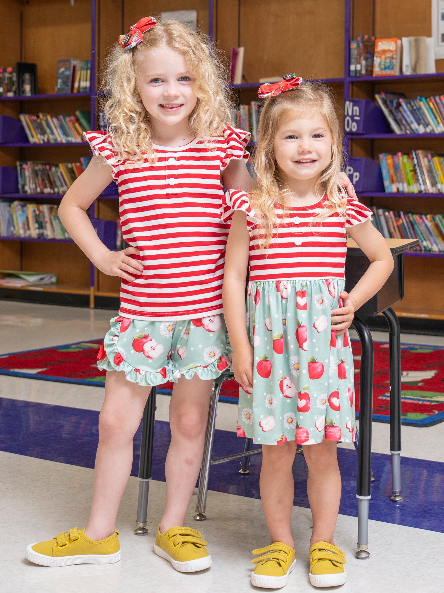 Striped Apple Bites Flutter Outfit - Marie Nicole Clothing