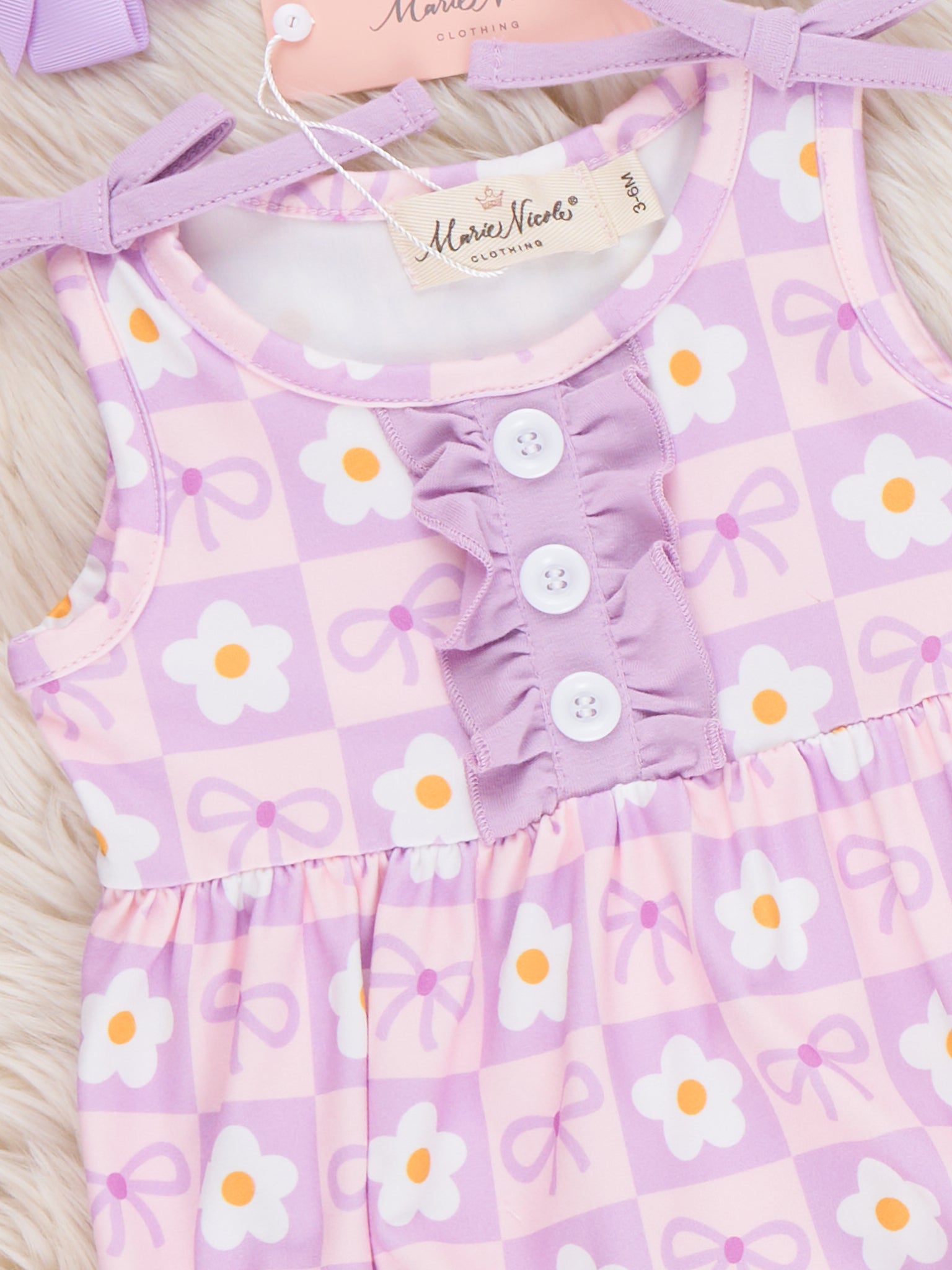 Sweet Bow Blossom Bubble Romper - Marie Nicole Clothing