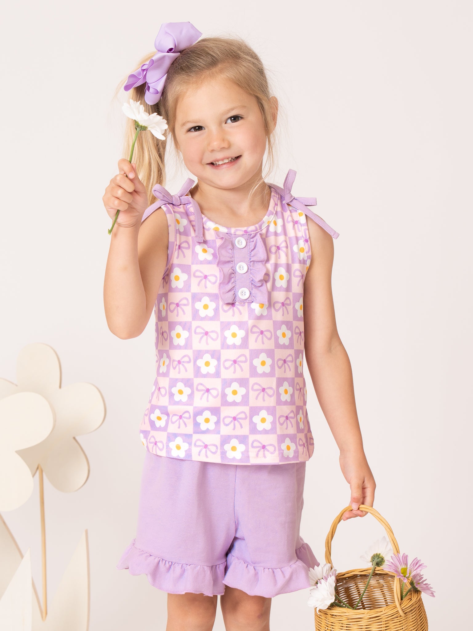 Sweet Bow Blossom Ruffle Outfit - Marie Nicole Clothing