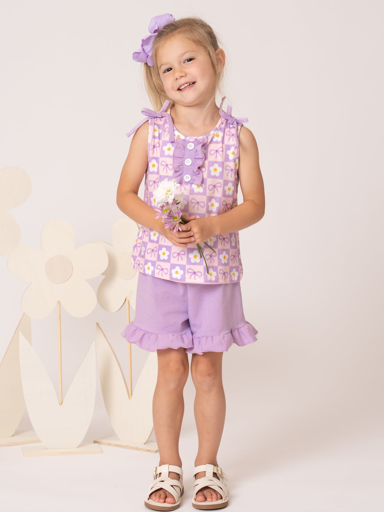 Sweet Bow Blossom Ruffle Outfit - Marie Nicole Clothing